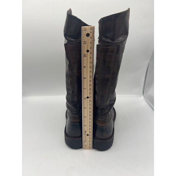 Boemos Women's Dark Brown Leather Knee-High Riding Boots Size 7.5 - Picture 10 of 10